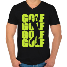 PRINTFASHION Golf Golf Golf - Férfi V-nyakú póló - Fekete férfi póló