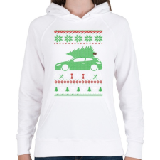 PRINTFASHION Golf Xmas - Női kapucnis pulóver - Fehér női pulóver, kardigán