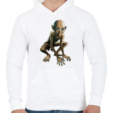 PRINTFASHION Gollum - Férfi kapucnis pulóver - Fehér
