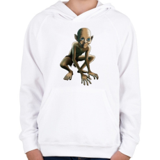 PRINTFASHION Gollum - Gyerek kapucnis pulóver - Fehér