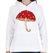 PRINTFASHION Gomba esernyő - Női kapucnis pulóver - Fehér női pulóver, kardigán