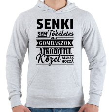 PRINTFASHION GOMBÁSZ - Férfi kapucnis pulóver - Sport szürke