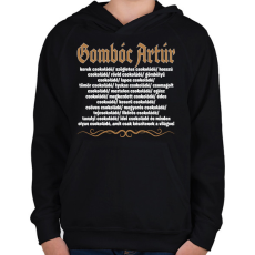 PRINTFASHION Gombóc Artúr és a világ összes csokoládéja - Gyerek kapucnis pulóver - Fekete