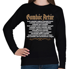 PRINTFASHION Gombóc Artúr és a világ összes csokoládéja - Női pulóver - Fekete