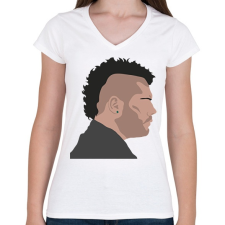 PRINTFASHION Gomorra karakter - Női V-nyakú póló - Fehér női póló