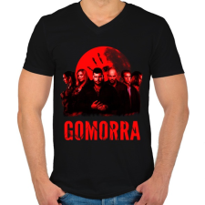 PRINTFASHION gomorra-red - Férfi V-nyakú póló - Fekete férfi póló
