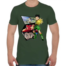 PRINTFASHION Gon Freecss - Férfi póló - Katonazöld férfi póló