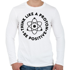 PRINTFASHION Gondolkodj pozitívan - Férfi hosszú ujjú póló - Fehér