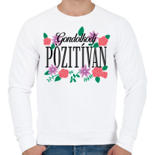 PRINTFASHION Gondolkodj pozitívan - Férfi pulóver - Fehér férfi pulóver, kardigán