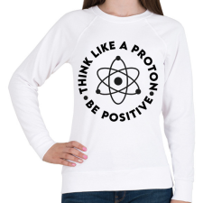 PRINTFASHION Gondolkodj pozitívan - Női pulóver - Fehér női pulóver, kardigán