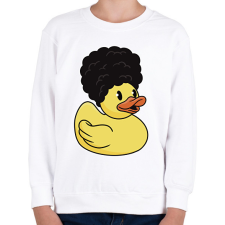 PRINTFASHION Göndör hajú gumikacsa - Gyerek pulóver - Fehér gyerek pulóver, kardigán