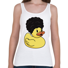 PRINTFASHION Göndör hajú gumikacsa - Női atléta - Fehér női trikó