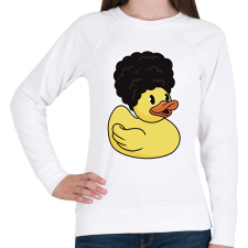 PRINTFASHION Göndör hajú gumikacsa - Női pulóver - Fehér női pulóver, kardigán