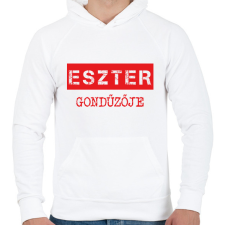 PRINTFASHION Gondűző - névvel (bögre) - Férfi kapucnis pulóver - Fehér férfi pulóver, kardigán