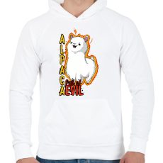 PRINTFASHION gonosz alpaca - Férfi kapucnis pulóver - Fehér