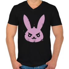 PRINTFASHION Gonosz nyuszi - Férfi V-nyakú póló - Fekete férfi póló