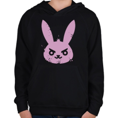 PRINTFASHION Gonosz nyuszi - Gyerek kapucnis pulóver - Fekete