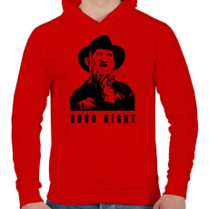 PRINTFASHION GOOD NIGHT - Férfi kapucnis pulóver - Piros