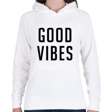 PRINTFASHION Good Vibes - Női kapucnis pulóver - Fehér női pulóver, kardigán