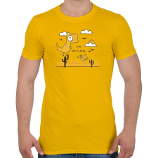 PRINTFASHION Google - Dínós játék - I am offline - Férfi póló - Sárga férfi póló