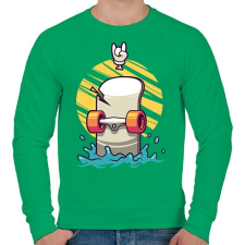 PRINTFASHION Gördeszka  - Férfi pulóver - Zöld férfi pulóver, kardigán