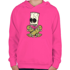 PRINTFASHION Gördeszkás halála - Gyerek kapucnis pulóver - Fukszia