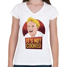 PRINTFASHION Gordon Ramsay - Női V-nyakú póló - Fehér női póló