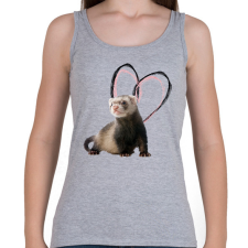 PRINTFASHION görény szívecskével - Női atléta - Sport szürke női trikó