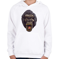 PRINTFASHION Gorilla arc - Gyerek kapucnis pulóver - Fehér
