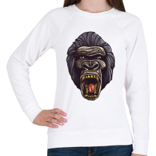 PRINTFASHION Gorilla arc - Női pulóver - Fehér női pulóver, kardigán