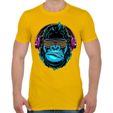 PRINTFASHION Gorilla DJ - Férfi póló - Sárga