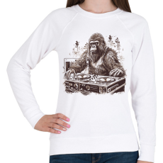 PRINTFASHION Gorilla DJ - Női pulóver - Fehér