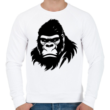 PRINTFASHION Gorilla fej - Férfi pulóver - Fehér férfi pulóver, kardigán