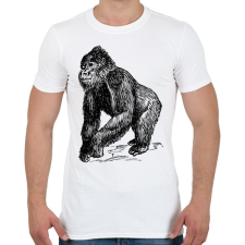 PRINTFASHION Gorilla - Férfi póló - Fehér férfi póló