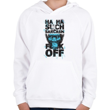 PRINTFASHION Gorilla - fuck off - Gyerek kapucnis pulóver - Fehér gyerek pulóver, kardigán