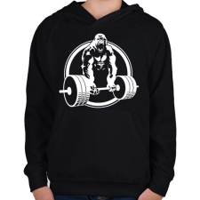 PRINTFASHION Gorilla gym - Gyerek kapucnis pulóver - Fekete gyerek pulóver, kardigán