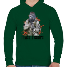 PRINTFASHION Gorilla hadsereg - Férfi kapucnis pulóver - Sötétzöld férfi pulóver, kardigán