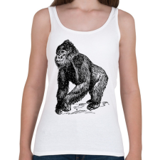 PRINTFASHION Gorilla - Női atléta - Fehér női trikó