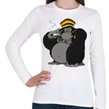 PRINTFASHION Gorilla - Női hosszú ujjú póló - Fehér női póló