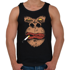 PRINTFASHION Gorilla smoking - Férfi atléta - Fekete