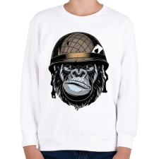 PRINTFASHION Gorilla Soldier - Gyerek pulóver - Fehér gyerek pulóver, kardigán