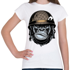 PRINTFASHION Gorilla Soldier - Női póló - Fehér női póló