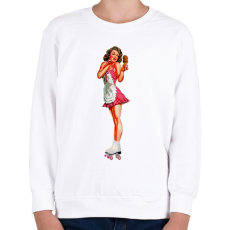 PRINTFASHION Görkorcsolya - Gyerek pulóver - Fehér