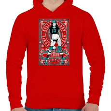 PRINTFASHION Görkorcsolyás lány - Férfi kapucnis pulóver - Piros