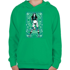 PRINTFASHION Görkorcsolyás lány - Gyerek kapucnis pulóver - Zöld
