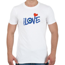 PRINTFASHION Görög rajongó - Greece Love - Férfi póló - Fehér férfi póló