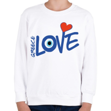 PRINTFASHION Görög rajongó - Greece Love - Gyerek pulóver - Fehér gyerek pulóver, kardigán