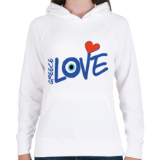 PRINTFASHION Görög rajongó - Greece Love - Női kapucnis pulóver - Fehér női pulóver, kardigán