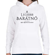 PRINTFASHION got-legjobb-baratno-black - Női kapucnis pulóver - Fehér