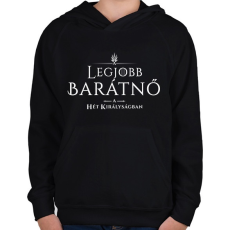 PRINTFASHION got-legjobb-baratno-white - Gyerek kapucnis pulóver - Fekete